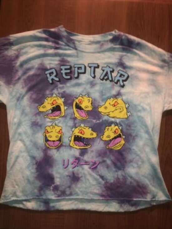 Nickoloden Other - Nickelodeon Rugrats Reptar Retro 90s Tie Dye Long Sleeve Shirt Large Pullover